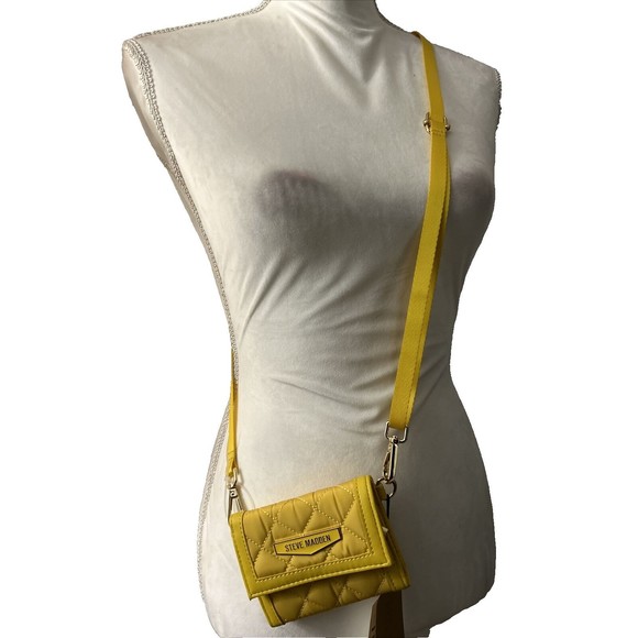 Mulberry Handbags - Steve Madden Embossed Yellow Mulberry B Slim  Wallet Wristlet Crossbody